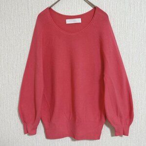 Sofey Pink Ribbed Knit Sweater Long Sleeve